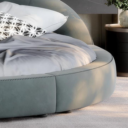 Matcha Mousse Velvet Round Bed
