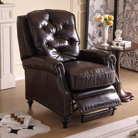 American Leather Tiger Chair Small Apartment Living Room Single Sofa Nordic Pastoral High-Back Leisure Chair Sofa Chair