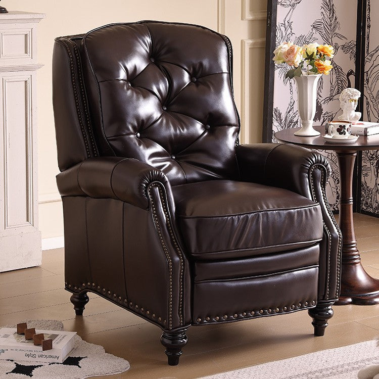 American Leather Tiger Chair Small Apartment Living Room Single Sofa Nordic Pastoral High-Back Leisure Chair Sofa Chair