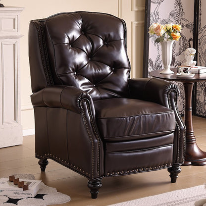 American Leather Tiger Chair Small Apartment Living Room Single Sofa Nordic Pastoral High-Back Leisure Chair Sofa Chair