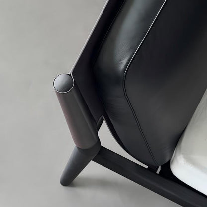 Truffle Cream Leather Bed-Black