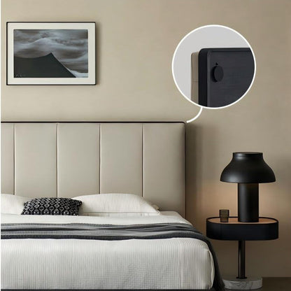 Muffin Edge Leather Bed-Black