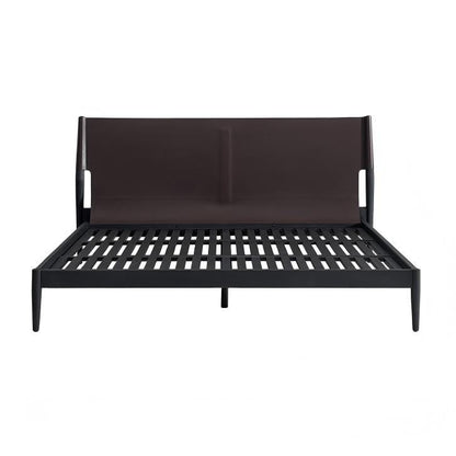 Truffle Cream Leather Bed-Beige