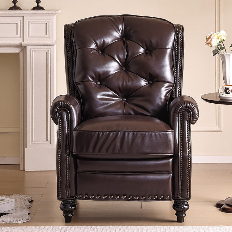American Leather Tiger Chair Small Apartment Living Room Single Sofa Nordic Pastoral High-Back Leisure Chair Sofa Chair