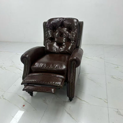 American Leather Tiger Chair Small Apartment Living Room Single Sofa Nordic Pastoral High-Back Leisure Chair Sofa Chair