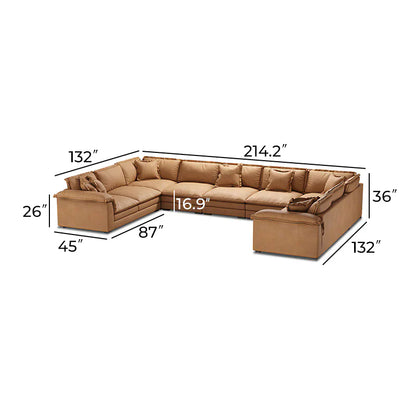 Sandwich U-Shaped Sectional Set / Air Leather