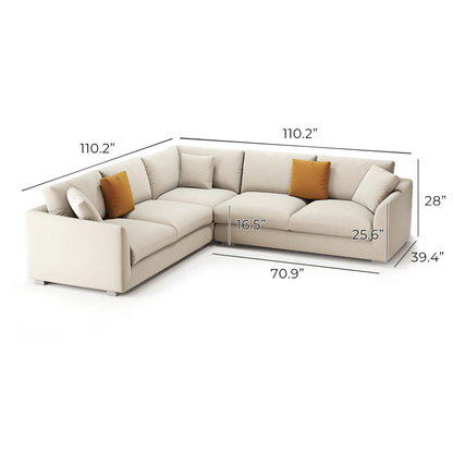 Aalto Boutique Feathers Corner Sectional Beige / Polyester