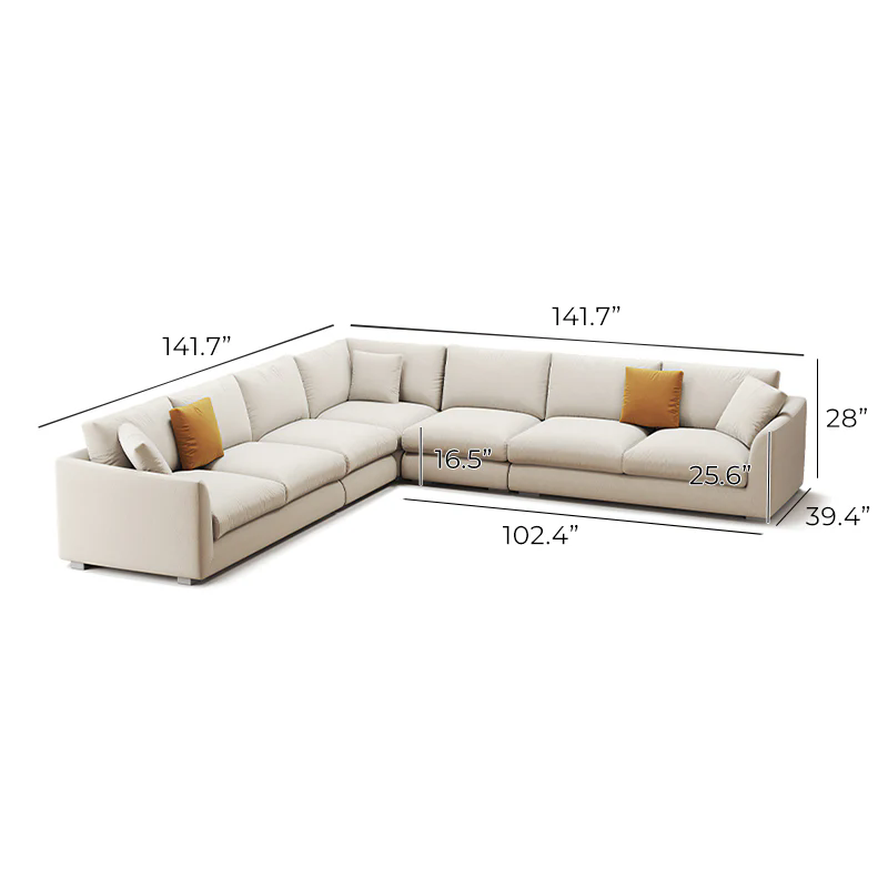 Aalto Boutique Feathers Corner Sectional Beige / Polyester