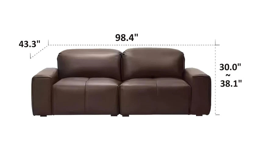 Nero Brown Recliner Leather Lounge Sofa
