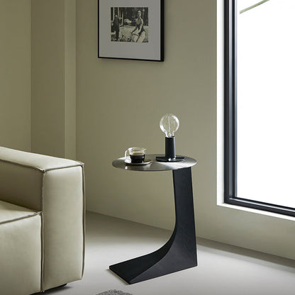 Sea Lion Stainless Steel Round Side Table-Black