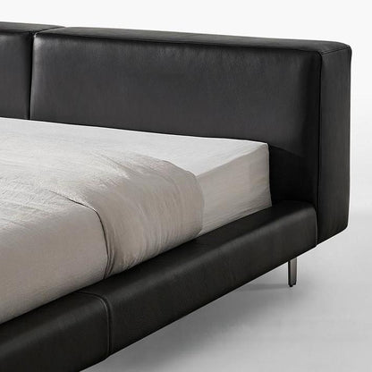 Charcoal Toast Leather Bed-Black