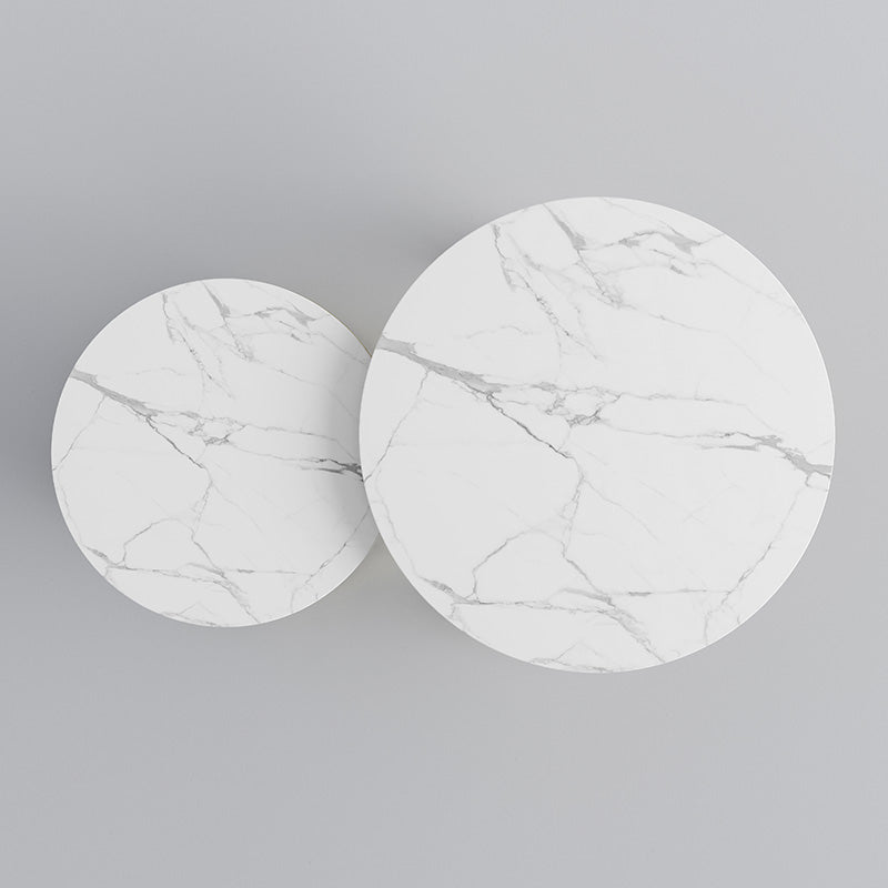 Eden Common Modern Round Nesting 2 Tier Coffee Table