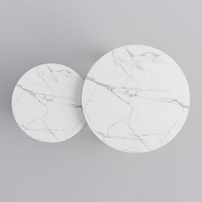 Eden Common Modern Round Nesting 2 Tier Coffee Table