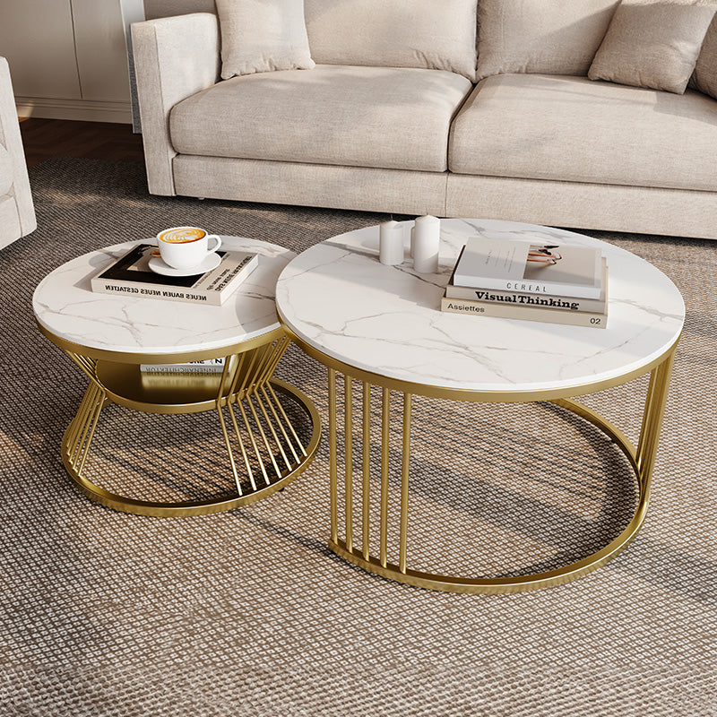 Eden Common Modern Round Nesting 2 Tier Coffee Table