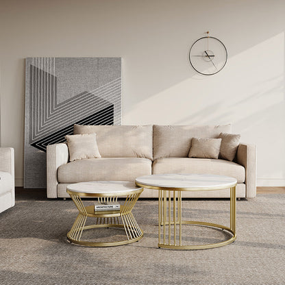 Eden Common Modern Round Nesting 2 Tier Coffee Table