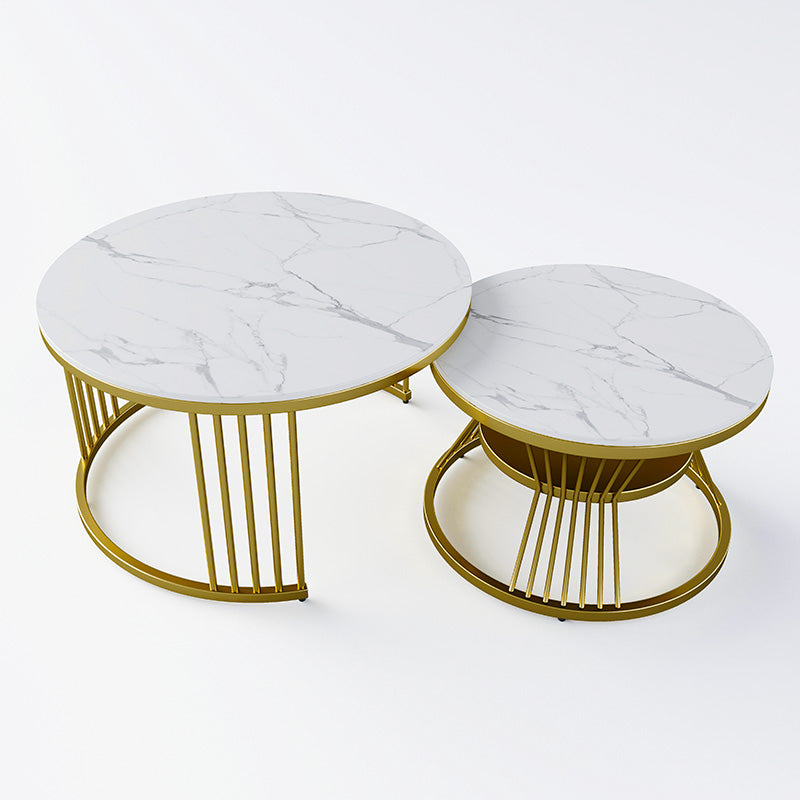 Eden Common Modern Round Nesting 2 Tier Coffee Table