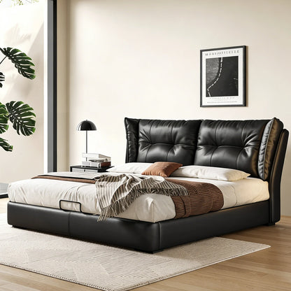 Avelle Black Leather Bed