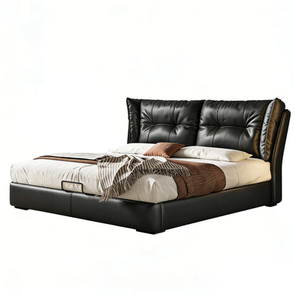 Avelle Black Leather Bed