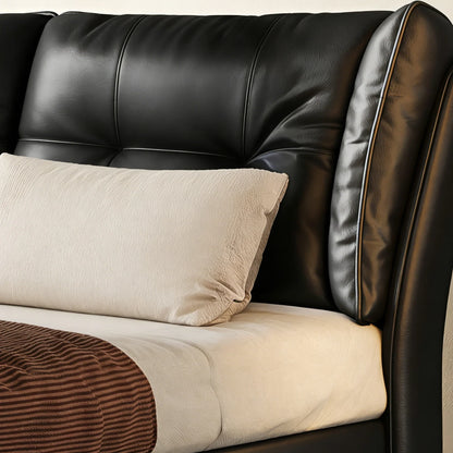 Avelle Black Leather Bed