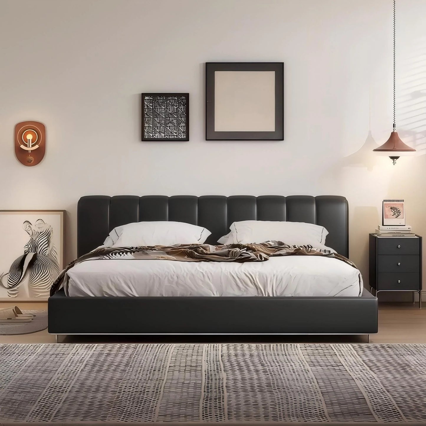 Bitter Chocolate Leather Bed