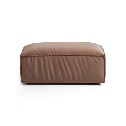 Luxury Minimalist Brown Fabric Ottoman-Brown