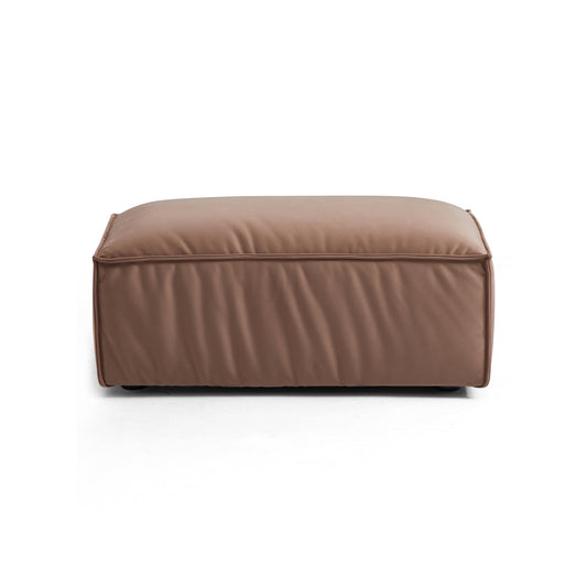 Luxury Minimalist Brown Fabric Ottoman-Brown