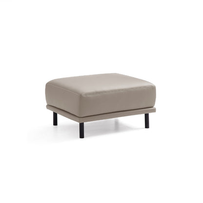 Noble Beige Leather Sofa and Ottoman-Beige