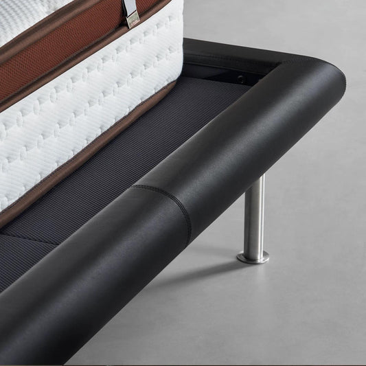 Choco Swirl Leather Bed-Black
