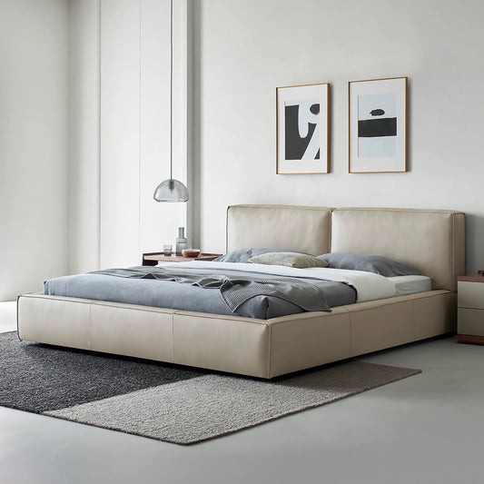 Pudding Leather Bed-Beige