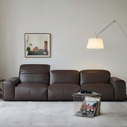 Nero Brown Recliner Leather Lounge Sofa-Brown