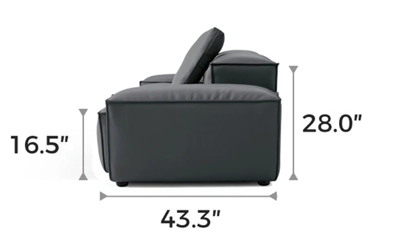 Cube Modular Dark Gray Genuine Leather Armchair