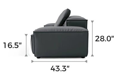 Cube Modular Dark Gray Genuine Leather Armchair