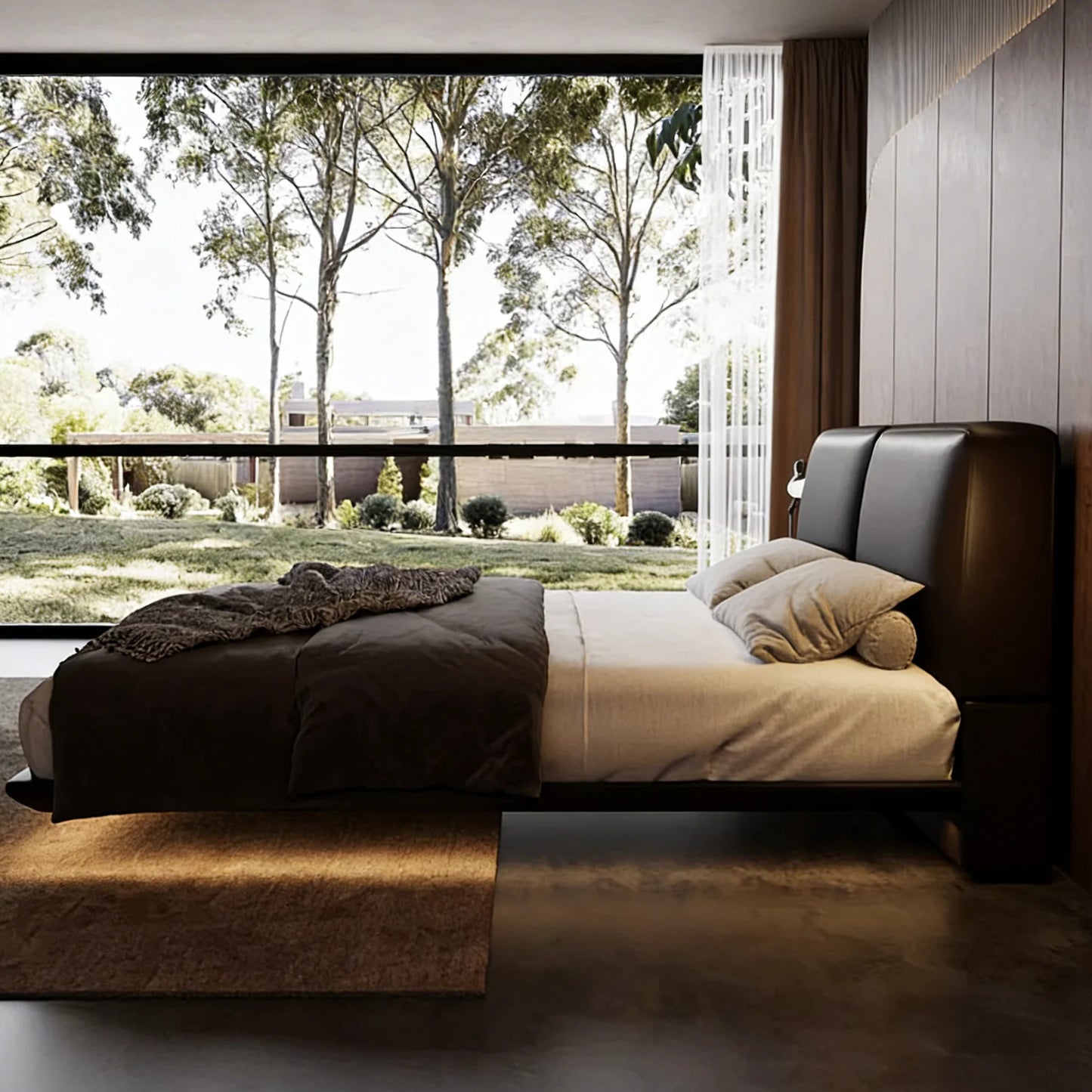 Domus Leather Floating Bed