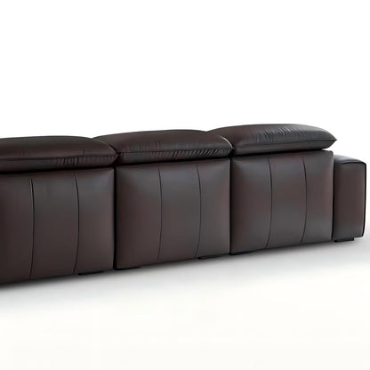 Nero Brown Recliner Leather Lounge Sofa-Brown