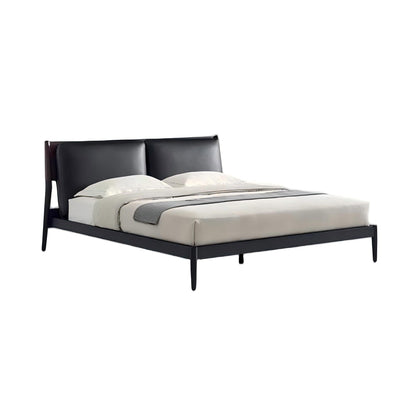 Truffle Cream Leather Bed-Black