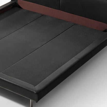 Charcoal Toast Leather Bed-Black