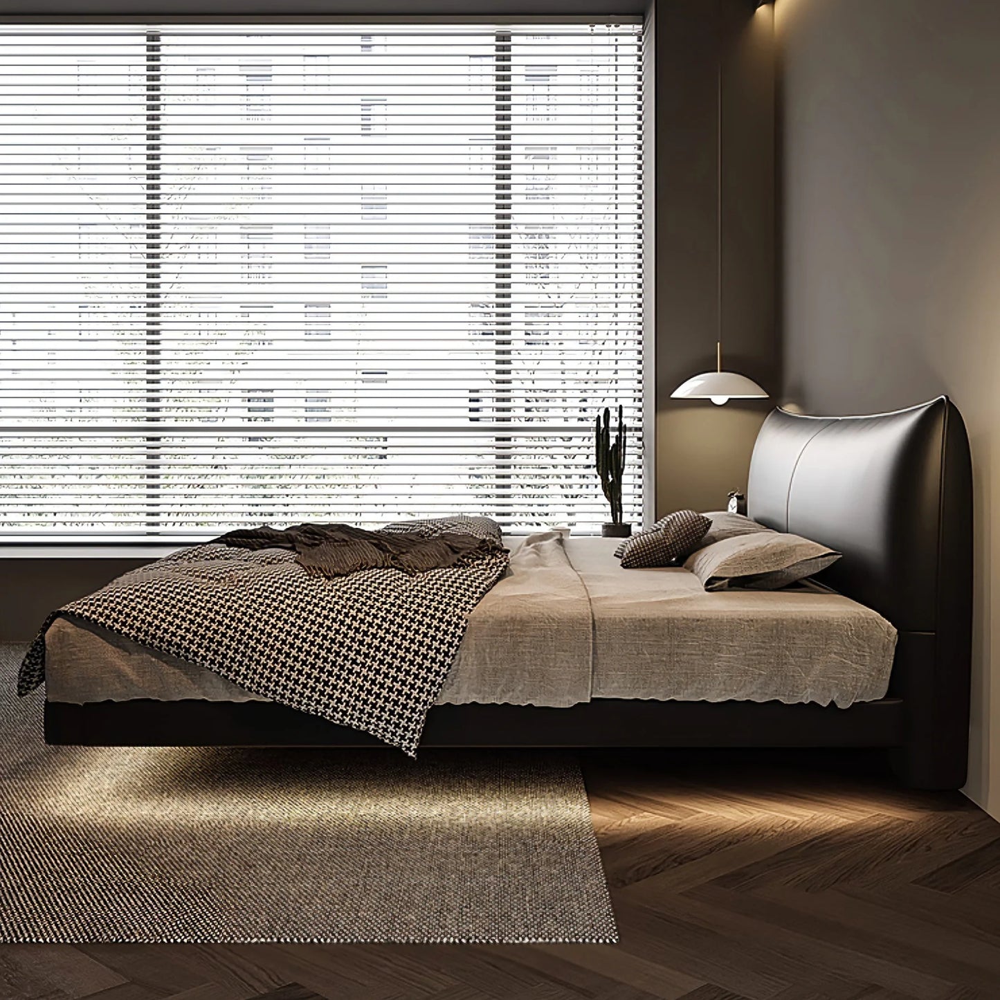Isamari Leather Floating Bed