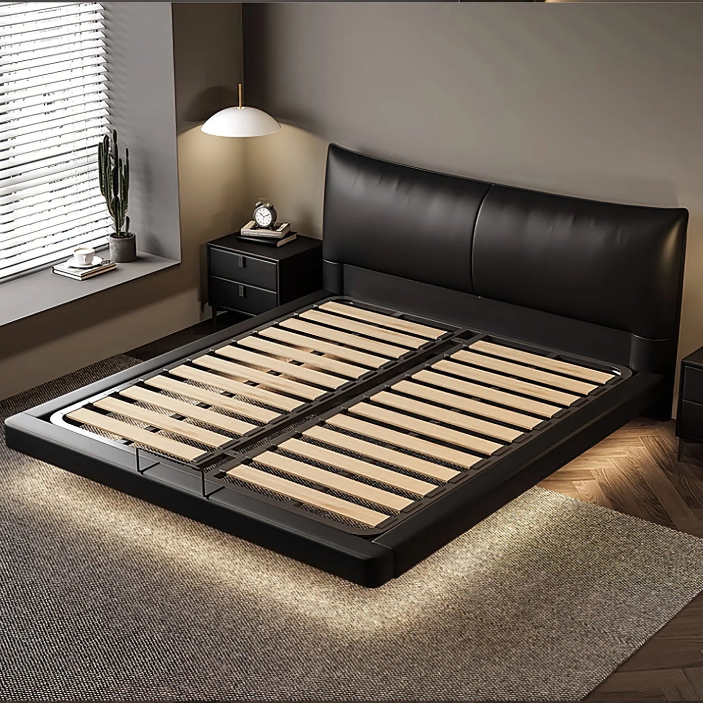 Isamari Leather Floating Bed