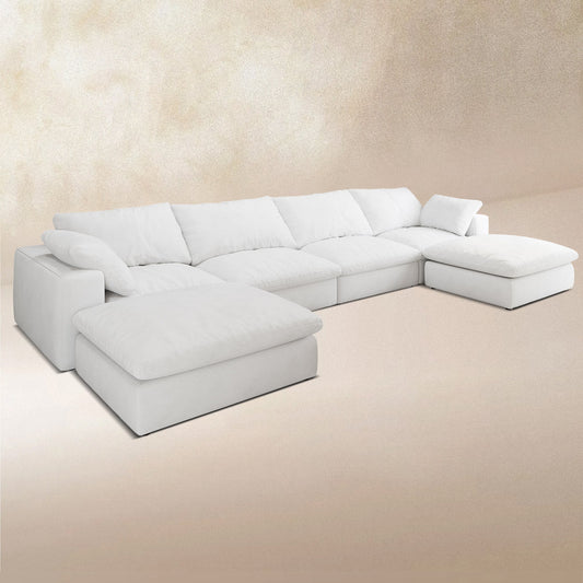 Lunna Modular U-Shaped with Ottoman Sofawhite / 160 inch u-shaped with ottoma