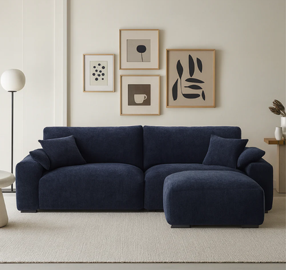 The Empress Navy Blue Sofa and Ottoman