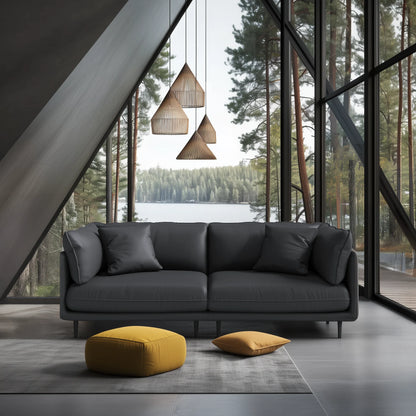 Vanilla Black Leather Sofa