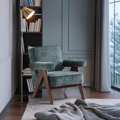 Wooster Green Chenille Velvet Accent Chair