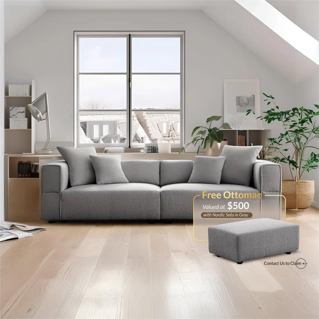 Nordic Modern Gray Sofa-Gray