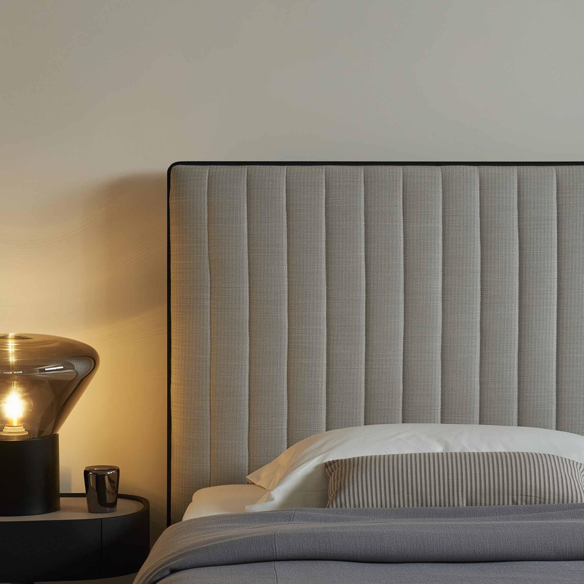 Muffin Edge Fabric Bed-Black