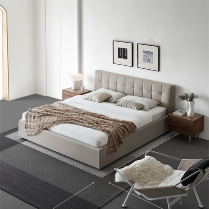 Sugar Cube Fabric Bed-Gray