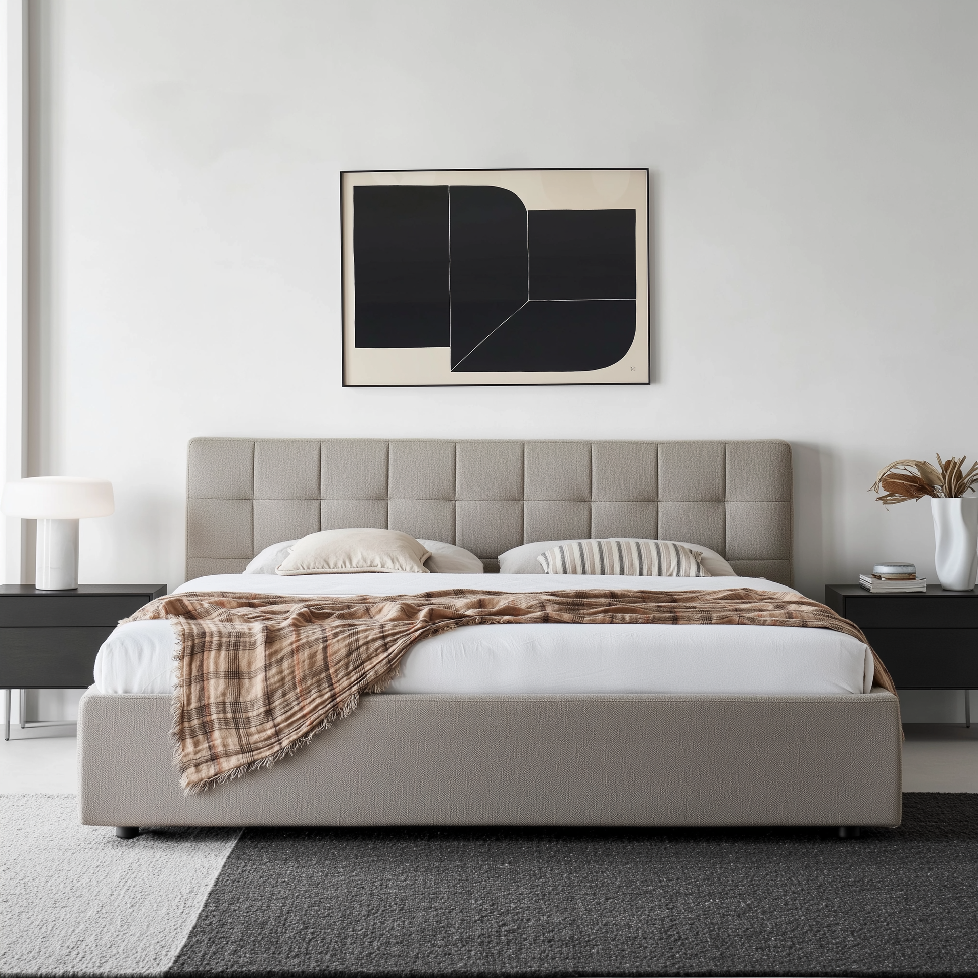 Sugar Cube Fabric Bed-Gray
