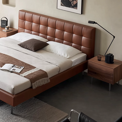 Mocha Slice Leather Bed-Brown