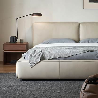 Pudding Leather Bed-Beige